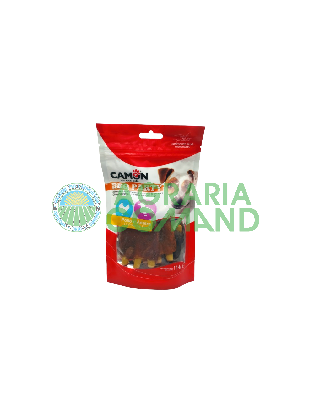 Camon BBQ Party Chicken and Duck dog snack pack 114 g.