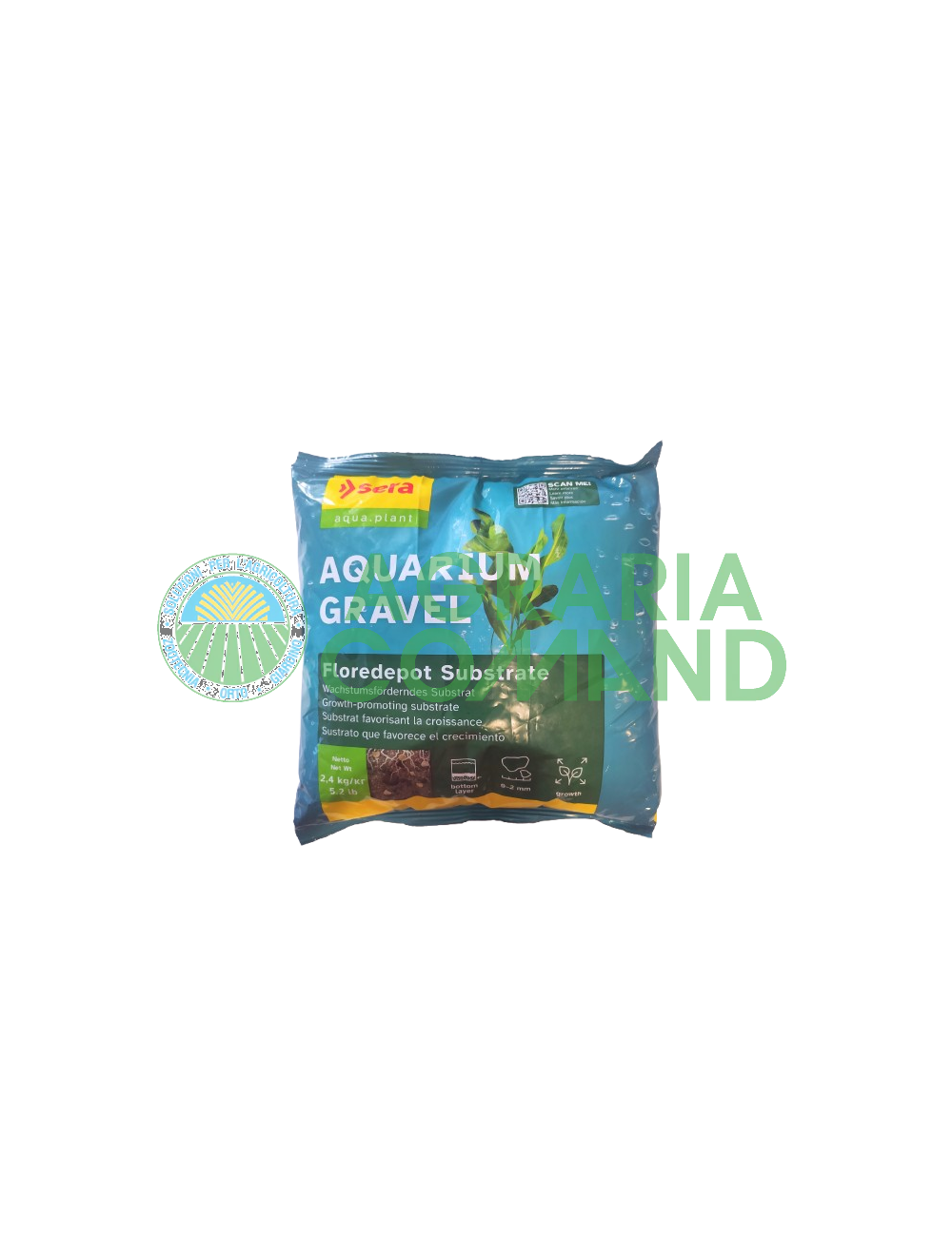 2.4 kg de substrat Sera Aquarium Gravel Floredepot.