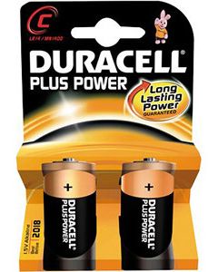 DURACELL PLUS POWER LR20 TORCH BATTERY PCS.2