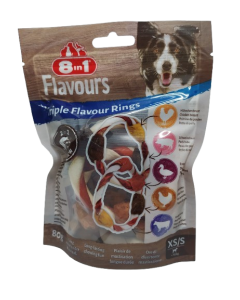 Paquet d'anneaux à triple arôme 8in1 Flavours dog sneck (Small)