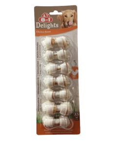 Paquet de snacks pour chiens 8in1 Delights Chicken Bones