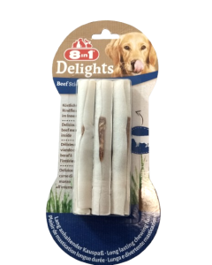 Paquet de bâtonnets de bœuf 8-en-1 Delights snacks pour chiens