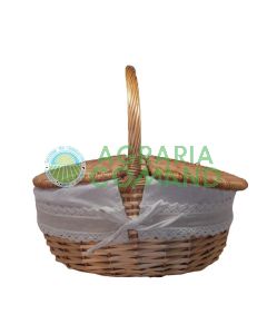 Panier en osier pour champignons avec couvercle