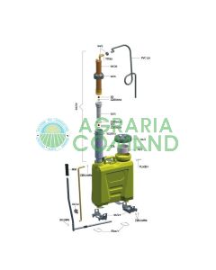 Esploso pompa volpi 12 15 litri pompante ottone