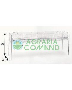 Clapier d'engraissement pour lapins de 200 cm avec fond en plastique