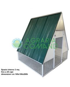poulailler en métal d'une surface utile de 3 m².
