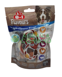 Paquet d'anneaux à triple arôme 8in1 Flavours dog sneck (Small)