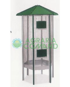 Volière hexagonale galvanisée hauteur 180 cm