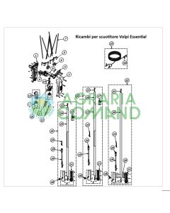 Pièces détachées de l'agitateur Volpi Essential explosées