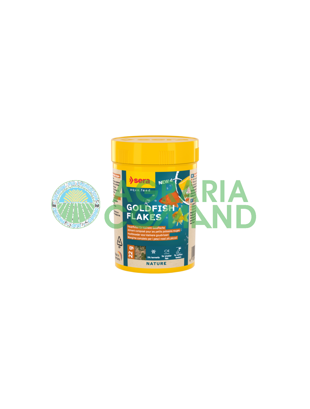22 g d'aliments Sera Goldfish Flakes.