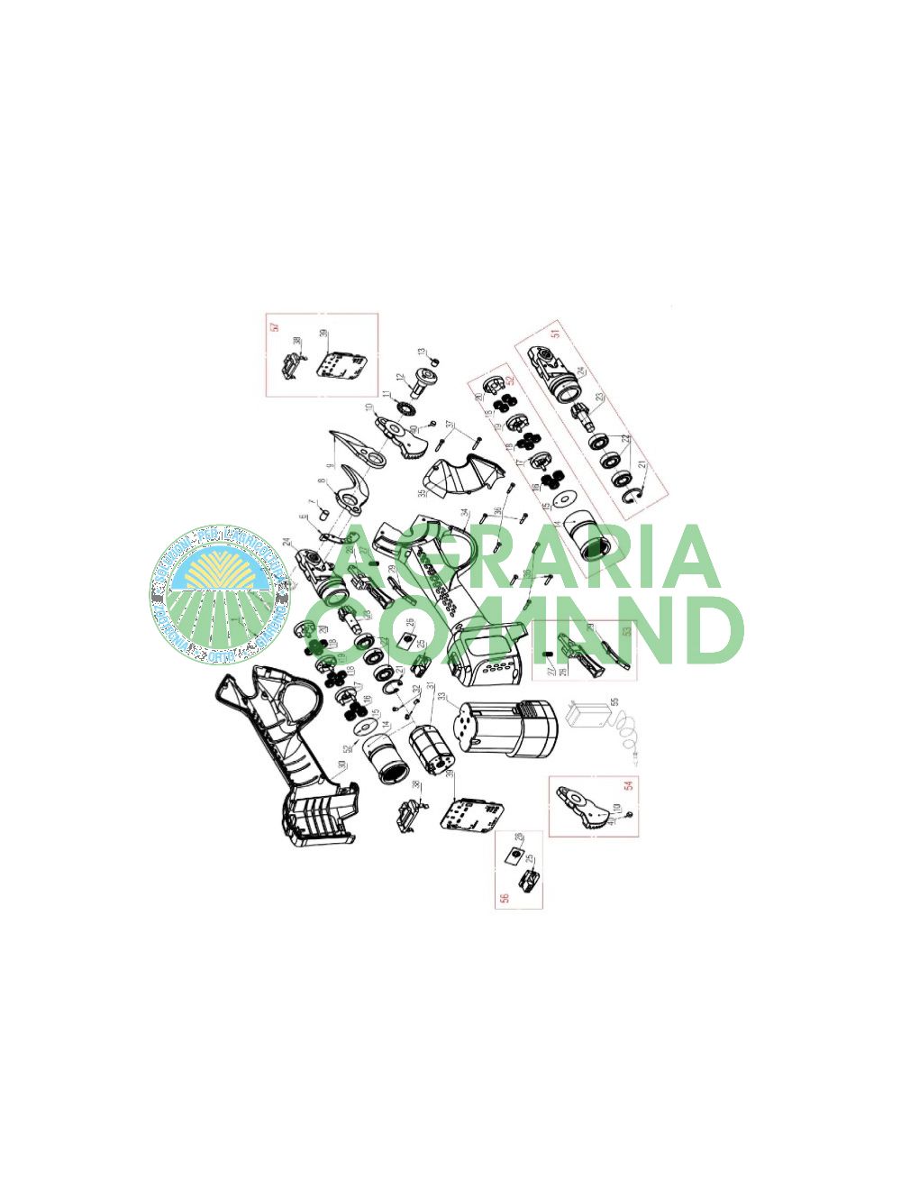 Liste des pièces détachées ciseaux à batterie FE03-35 Archman