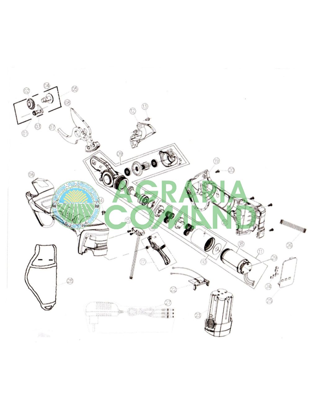 Pièces détachées Vue éclatée Ciseaux sans fil KV310