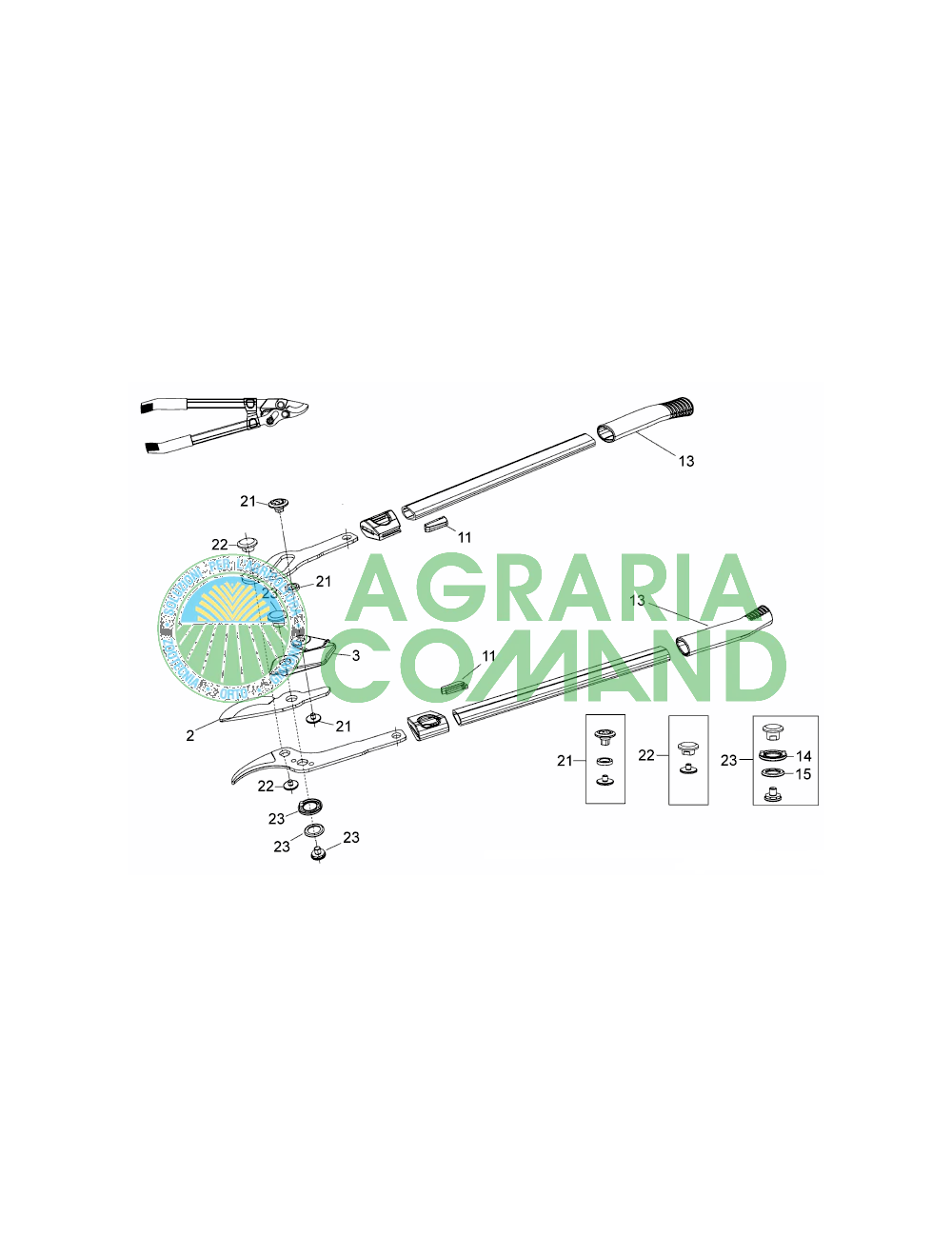 Vue éclatée des pièces détachées de la série Power Cut RR