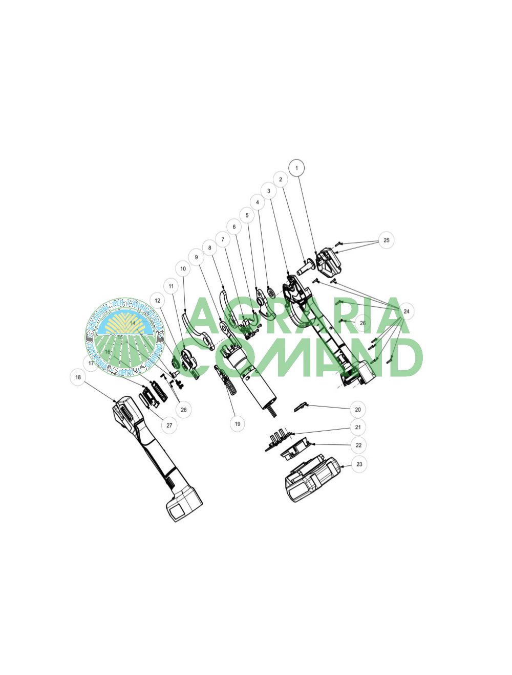 Vue éclatée des pièces détachées pour FE07-40 Archman scissors Vue éclatée des pièces détachées pour FE07-40 Archman scissors