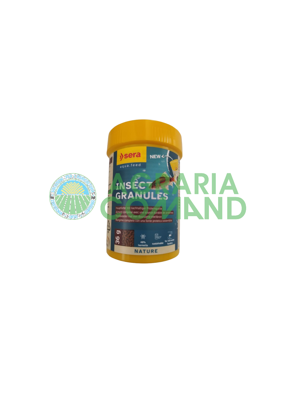 Conditionnement Granules d'insectes Sérums