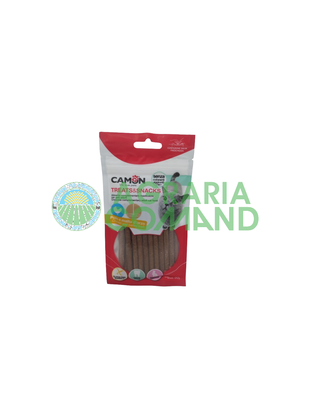 Camon Treats and Snacks Malt de poulet et d'orge paquet de snacks pour chats