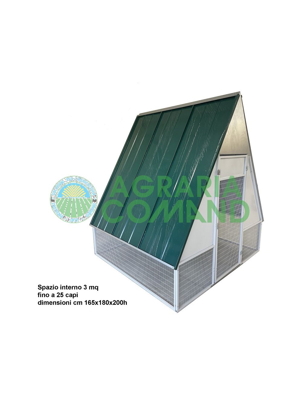 poulailler en métal d'une surface utile de 3 m².