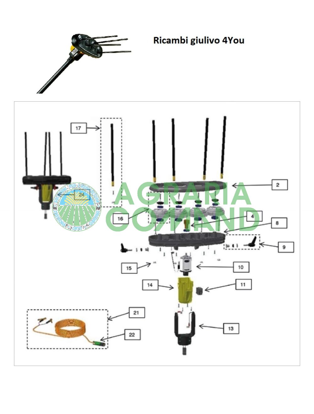 Pièces détachées éclatées Agitateur Giulivo 4You Volpi
