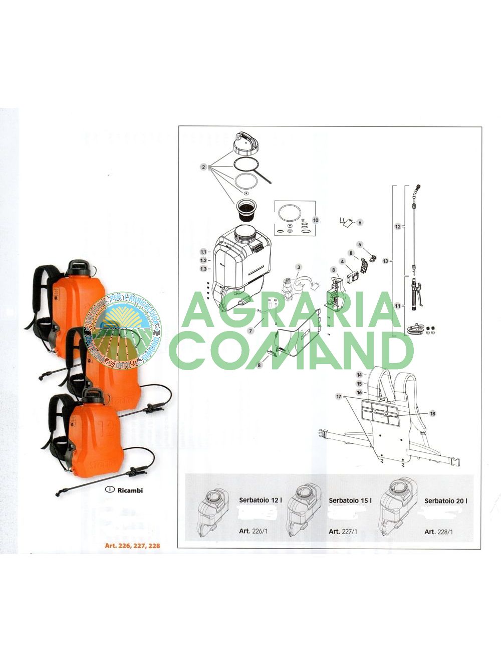 Pièces éclatées pompes