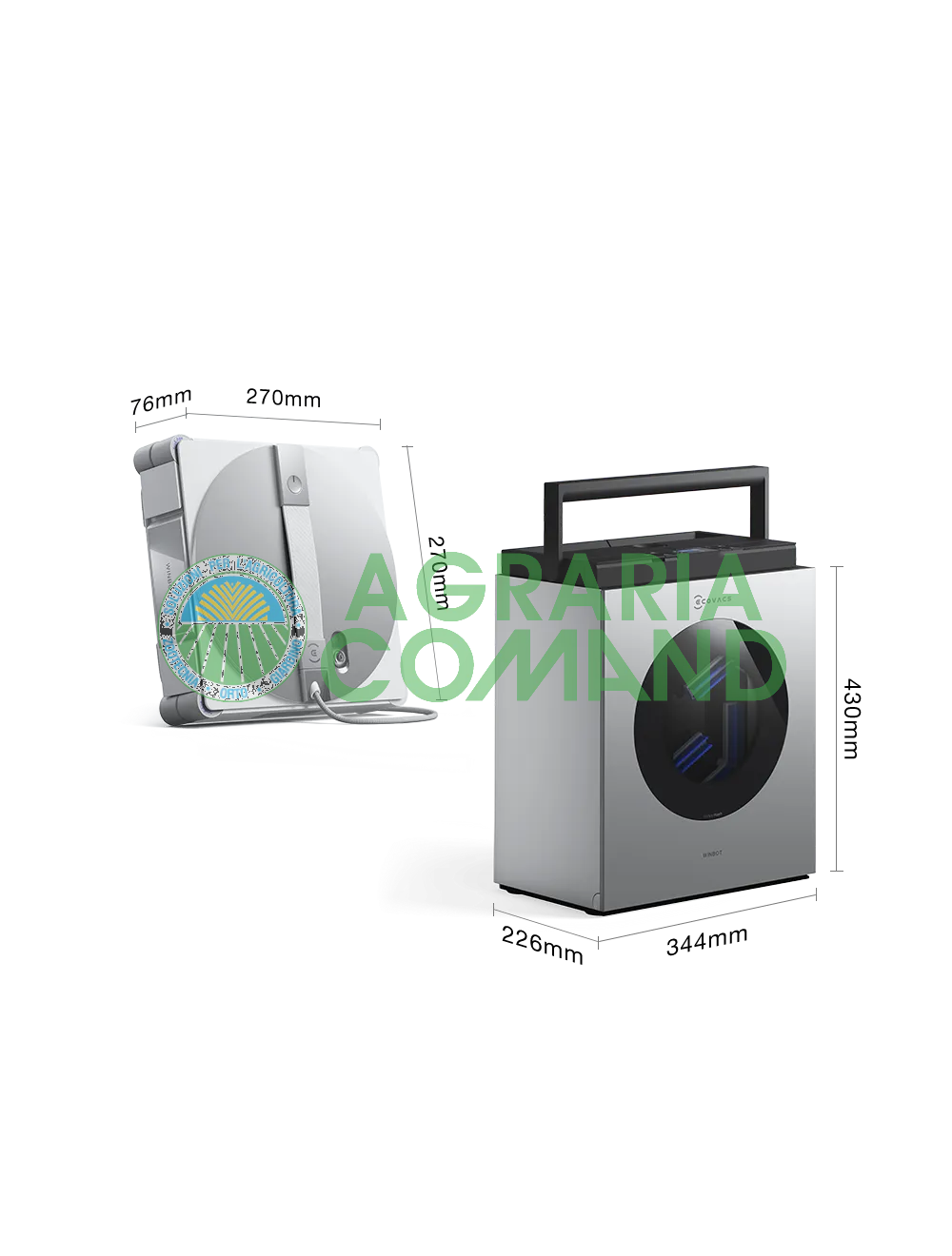 Dimensions du robot nettoyeur de vitres Ecovacs