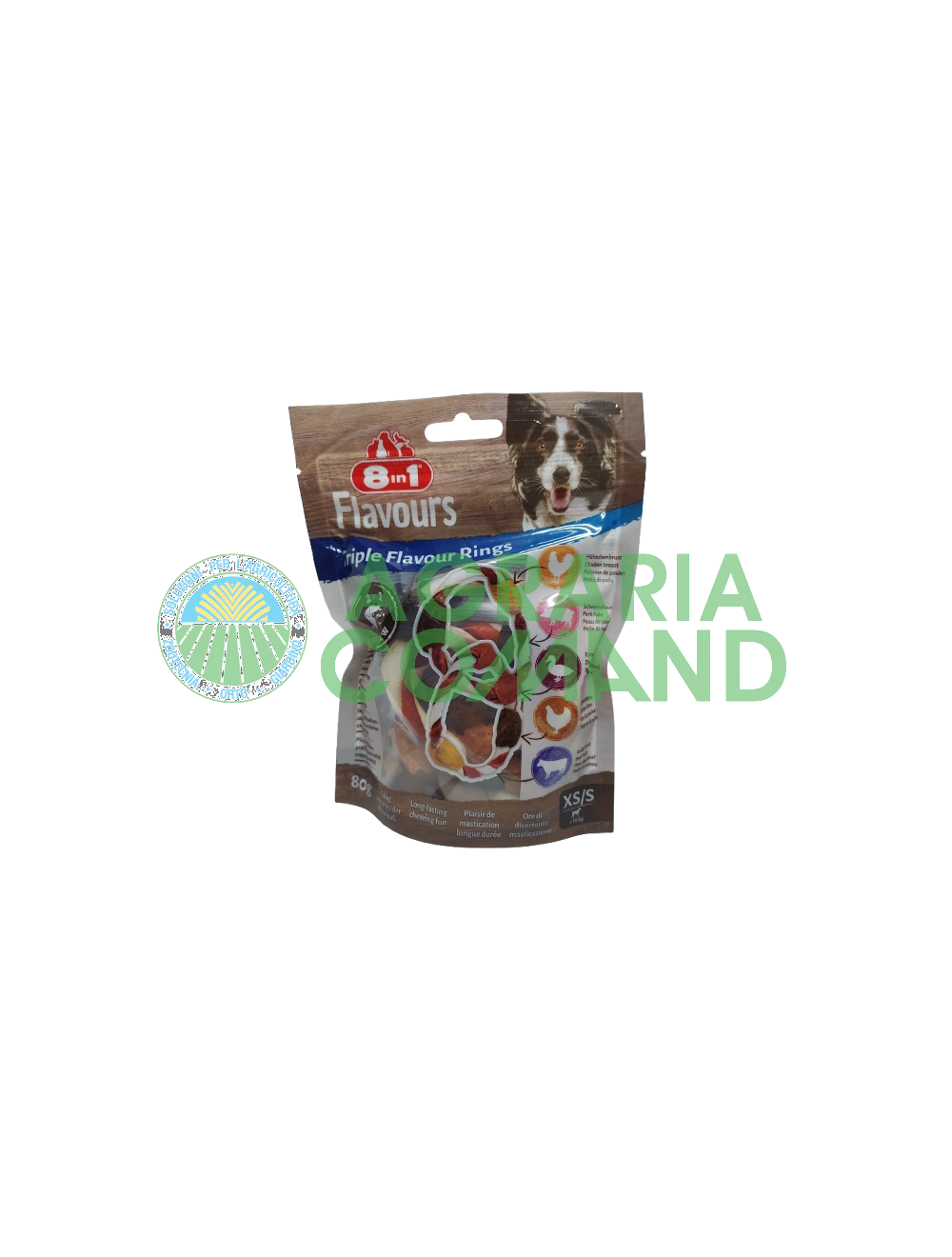 Paquet d'anneaux à triple arôme 8in1 Flavours dog sneck (Small) Paquet d'anneaux à triple arôme 8in1 Flavours dog sneck (Small)