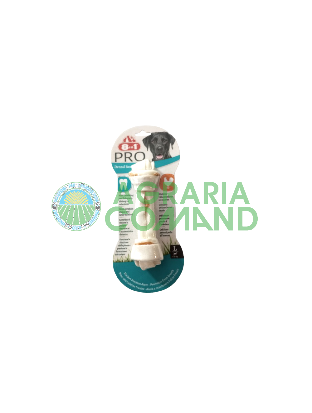 Paquet de 8in1 Pro Dental Bones snacks pour chiens (large) pcs. 1