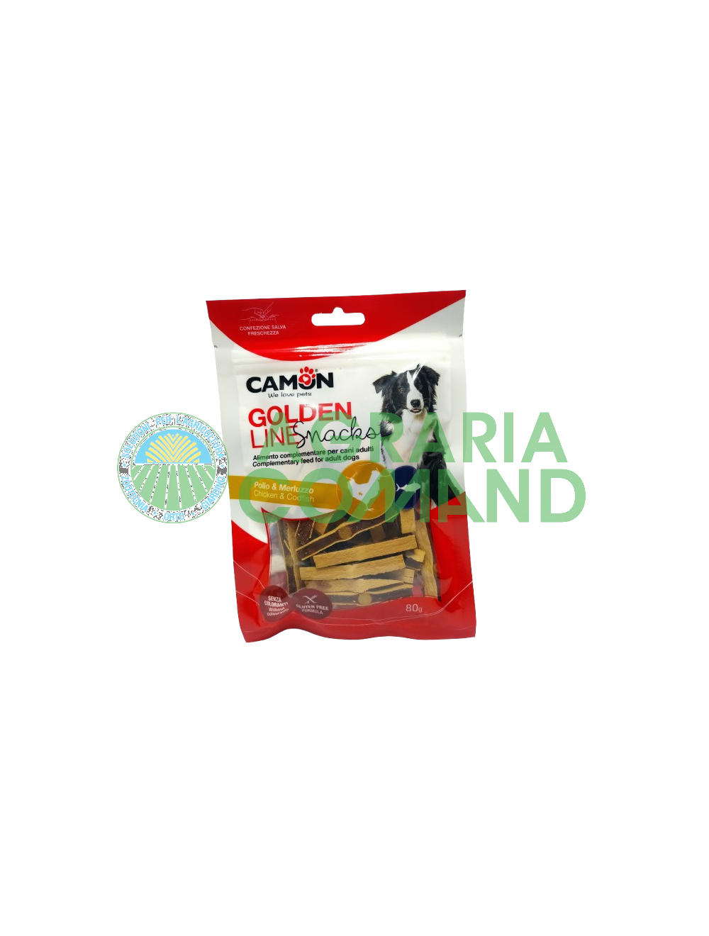 Packet Snacks pour chiens avec du poulet et du cabillaud Packet Snacks pour chiens avec du poulet et du cabillaud