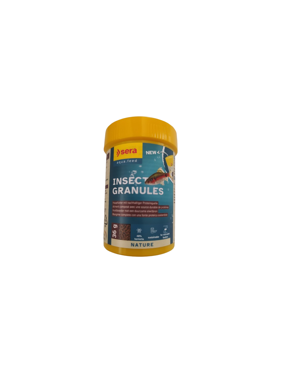 Conditionnement Granules d'insectes Sérums Conditionnement Granules d'insectes Sérums