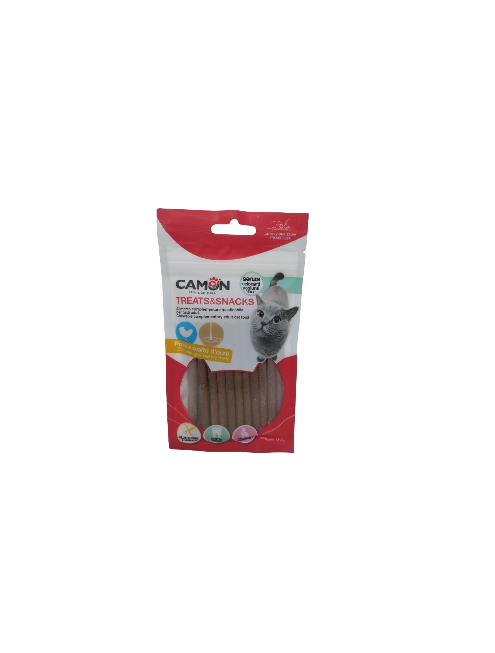 Camon Treats and Snacks Malt de poulet et d'orge paquet de snacks pour chats Camon Treats and Snacks Malt de poulet et d'orge paquet de snacks pour chats