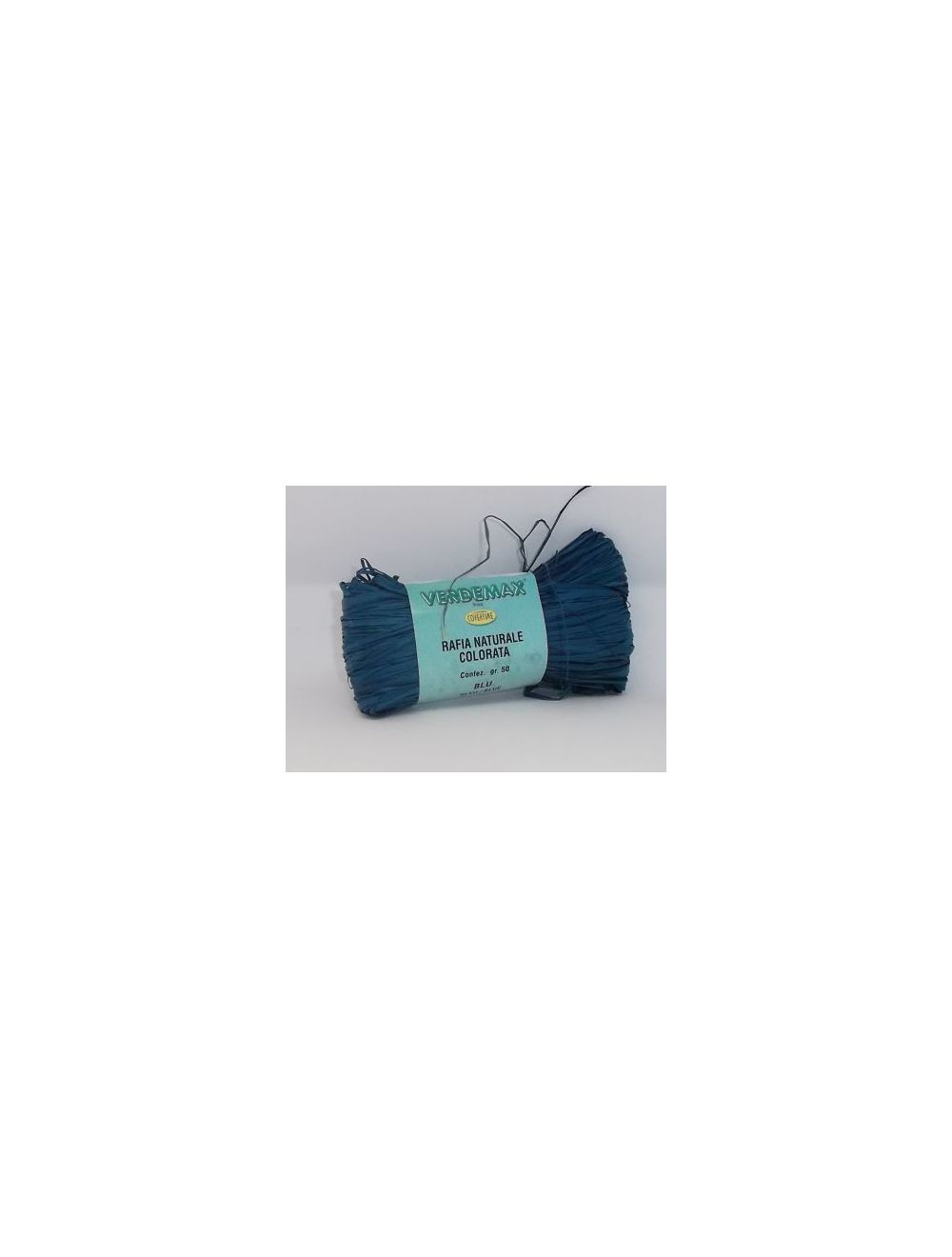 Raphia naturel de couleur bleue
