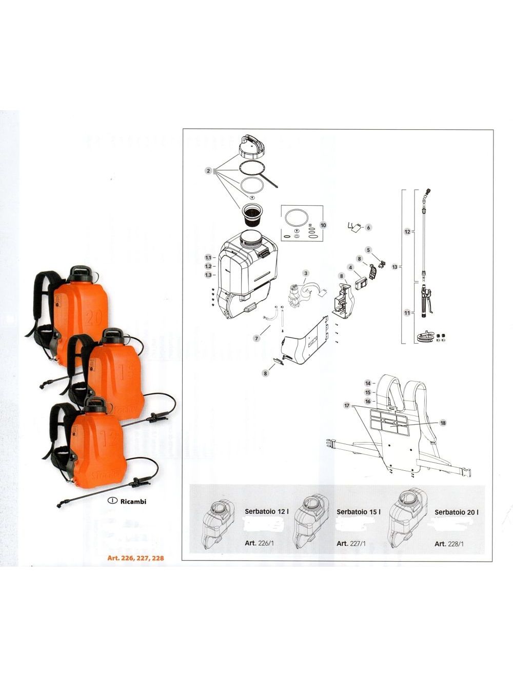 Pièces éclatées pompes