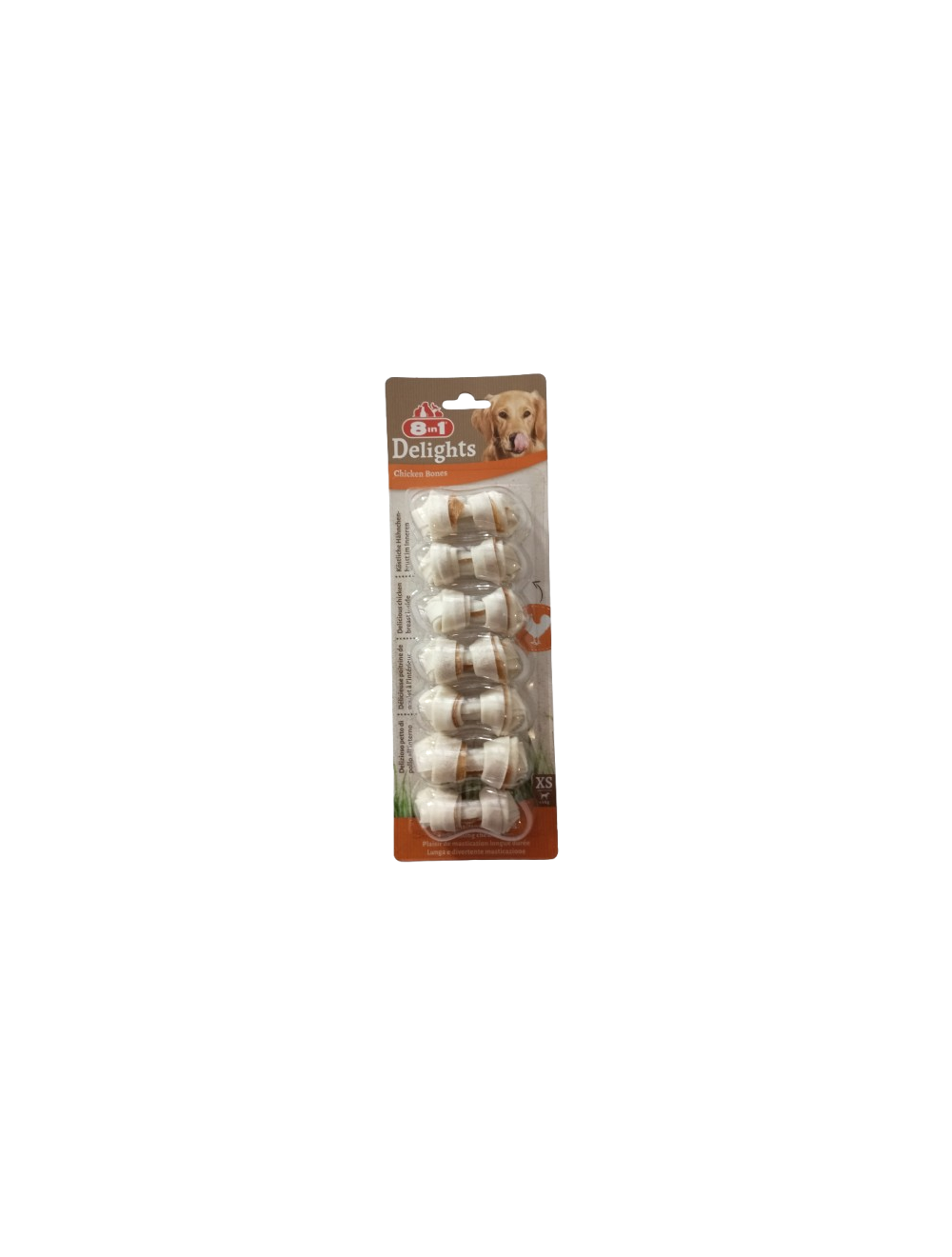 Paquet de snacks pour chiens 8in1 Delights Chicken Bones Paquet de snacks pour chiens 8in1 Delights Chicken Bones