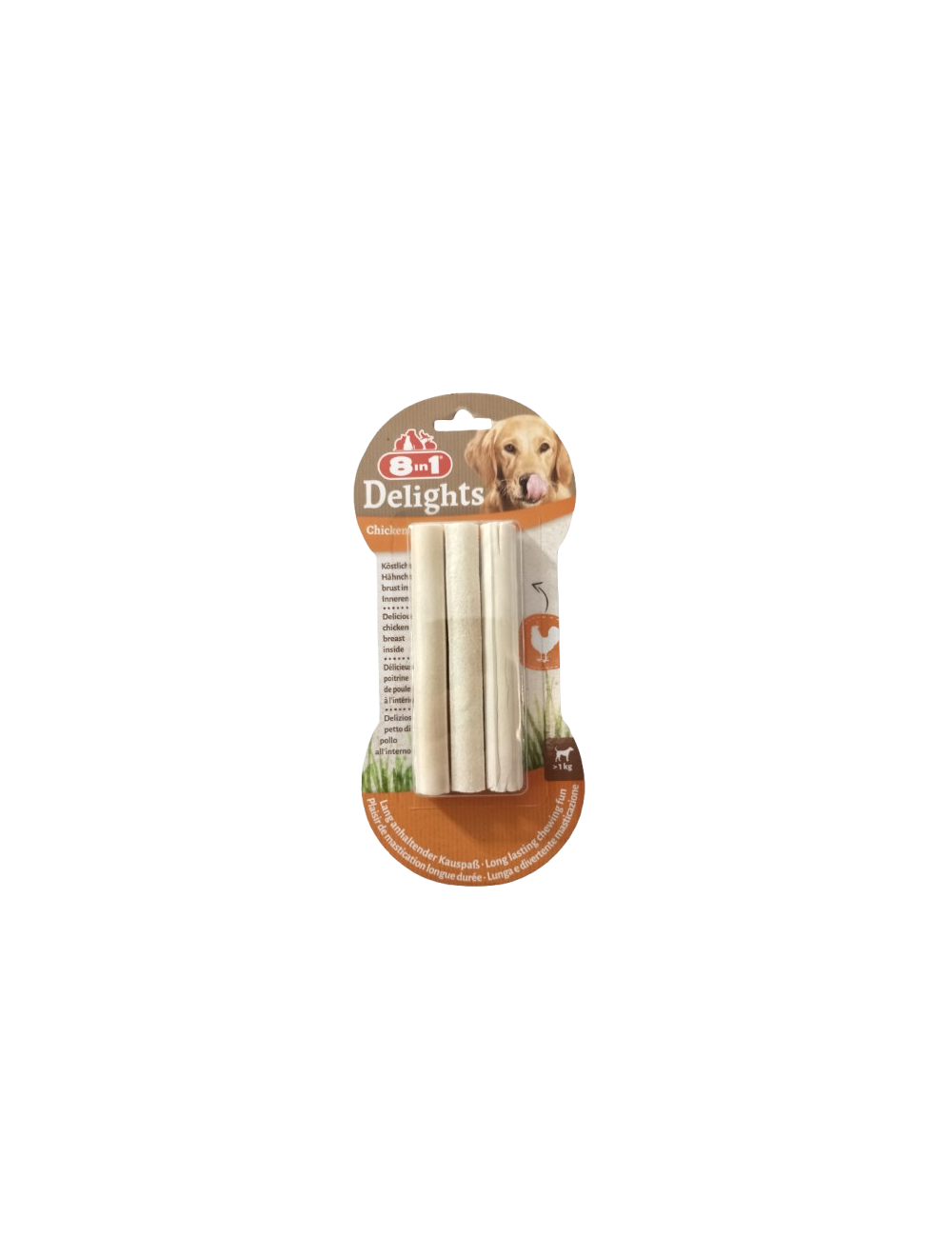 Paquet de snacks pour chiens 8in1 Delights Chicken Sticks Paquet de snacks pour chiens 8in1 Delights Chicken Sticks