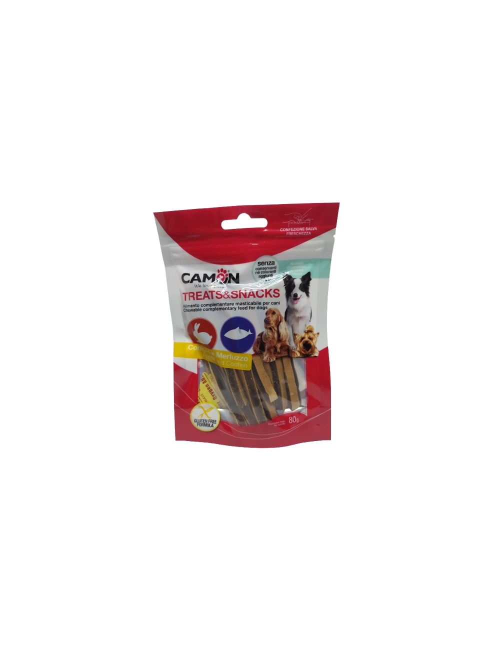 Camon Treats & Snacks Rabbit & Cod snack pack pour chien Camon Treats & Snacks Rabbit & Cod snack pack pour chien